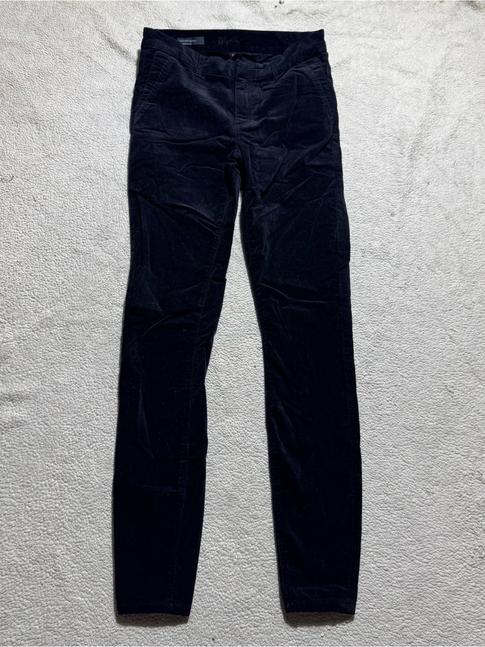 Kut From The Kloth Jeans Womens 0 Trouser Skinny Black Suede Stretch 27x29.5